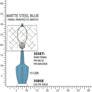 Buy matte-steel-blue-glazed-ceramic-w-polished-nickel-a-lucite-with-oyster-linen-shade-glass-and-white-shade Emma Table Lamp by Robert Abbey