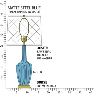 Buy matte-steel-blue-glazed-ceramic-w-warm-brass Emma Table Lamp by Robert Abbey