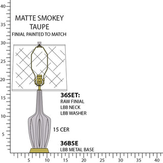 Buy matte-smokey-taupe-glazed-ceramic-w-warm-brass-with-oyster-linen-shade-glass-and-white-shade Emma Table Lamp by Robert Abbey