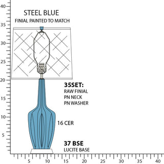 Buy steel-blue-glazed-ceramic-w-polished-nickel-a-lucite Emma Table Lamp by Robert Abbey