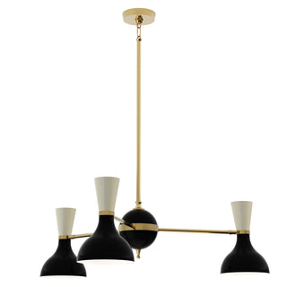 Buy modern-brass-w-obsidian-bone-painted-shades Clare Chandelier by Robert Abbey