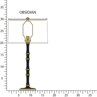 Buy obsidian-w-modern-brass-with-fondine-glass-and-white-shade Kane Table Lamp by Robert Abbey