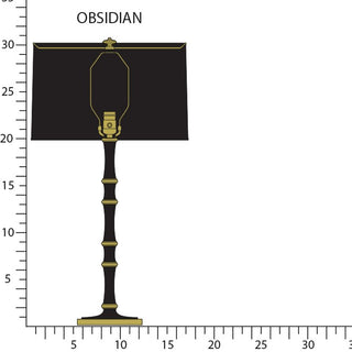 Buy obsidian-w-modern-brass-with-obsidian-painted-shade-glass-and-black-shade Kane Table Lamp by Robert Abbey