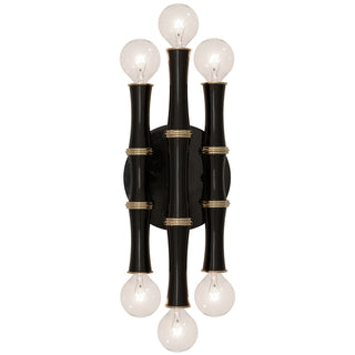 Buy obsidian-w-modern-brass Kane Sconce by Robert Abbey