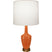 Pumpkin Glazed Ceramic w/Warm Brass with Oyster Linen Shade Glass and White Shade