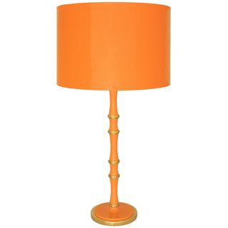 Buy pumpkin-w-modern-brass-with-pumpkin-painted-shade-glass-and-orange-shade Kane Table Lamp by Robert Abbey