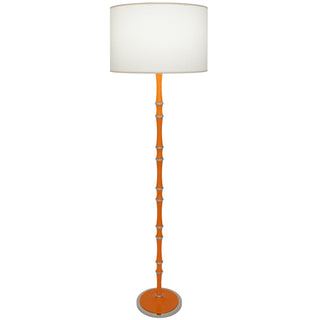 Buy pumpkin-w-polished-nickel-with-ascot-white-glass-and-white-shade Kane Floor Lamp by Robert Abbey