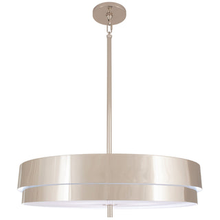 Buy polished-nickel-painted-white Elliott Pendant by Robert Abbey