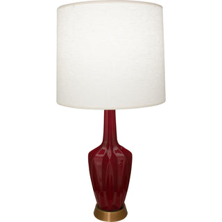 Buy sangria-glazed-ceramic-w-warm-brass-with-oyster-linen-shade-glass-and-white-shade Emma Table Lamp by Robert Abbey