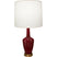 Sangria Glazed Ceramic w/Warm Brass with Oyster Linen Shade Glass and White Shade