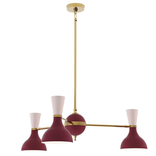 Buy modern-brass-w-sugar-plum-rose-water-painted-shades Clare Chandelier by Robert Abbey