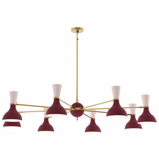 Buy modern-brass-w-sugar-plum-rose-water-painted-shades-with-sugar-plum-and-rose-water-painted-metal-shades-glass-and-multicolor-shade Clare Chandelier by Robert Abbey