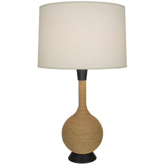 Buy natural-rope-w-deep-patina-bronze-with-fondine-fabric-shade-glass-and-white-shade Hatteras Table Lamp by Robert Abbey