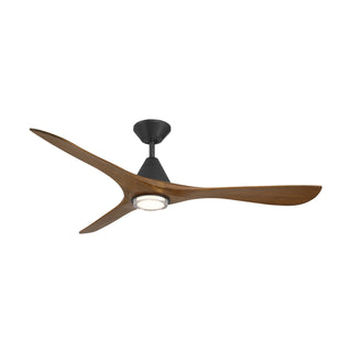 Buy matte-black-distressed-koa-finish-with-distressed-koa-blades Carve Outdoor (Damp) Ceiling Fan with Light by Modern Forms Fans