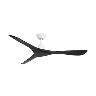 Buy matte-white-matte-black-finish-with-matte-black-blades Carve Outdoor (Damp) Ceiling Fan (Light Kit Available) by Modern Forms Fans