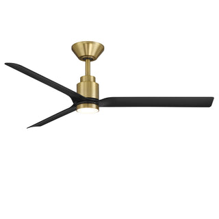 Buy soft-brass-matte-black-finish-with-matte-black-blades Smooth Outdoor (Wet) Ceiling Fan with Light by Modern Forms Fans
