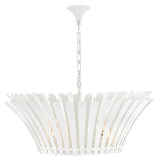 Buy textured-plaster-with-etched-white-glass-and-white-shade Reina Chandelier by Hinkley