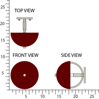 Buy pewter-w-oxblood-painted-metal-shade Mavisten Edition Copernica Sconce by Robert Abbey