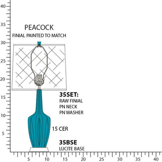 Buy peacock-glazed-ceramic-w-polished-nickel-a-lucite-with-oyster-linen-shade-glass-and-white-shade Emma Table Lamp by Robert Abbey