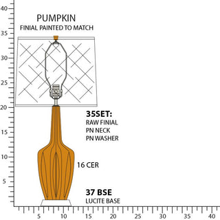 Buy pumpkin-glazed-ceramic-w-polished-nickel-a-lucite Emma Table Lamp by Robert Abbey