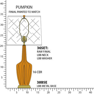 Buy pumpkin-glazed-ceramic-w-warm-brass Emma Table Lamp by Robert Abbey