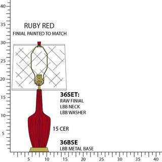 Buy ruby-red-glazed-ceramic-w-warm-brass-with-oyster-linen-shade-glass-and-white-shade Emma Table Lamp by Robert Abbey