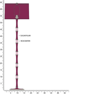 Buy sugar-plum-rose-water-w-polished-nickel-with-sugar-plum-painted-shade-glass-and-purple-shade Kane Floor Lamp by Robert Abbey