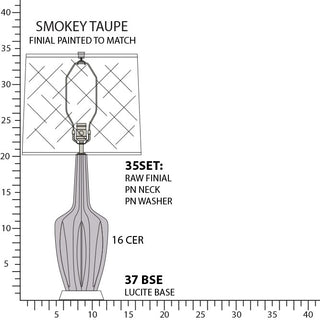 Buy smokey-taupe-glazed-ceramic-w-polished-nickel-a-lucite Emma Table Lamp by Robert Abbey