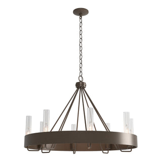 Buy bronze-with-clear-glass-zm-glass-and-clear-shade Banded Chandelier by Hubbardton Forge