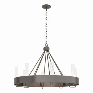 Buy oil-rubbed-bronze-with-clear-glass-zm-glass-and-clear-shade Banded Chandelier by Hubbardton Forge