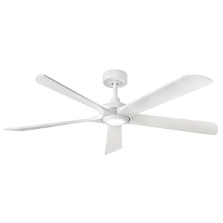 Buy matte-white-finish-with-matte-white-blades 5-Blades Layton Outdoor (Damp) Ceiling Fan with Light by Hinkley