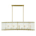 Gold with Cylindrical Ribbed Glass Glass and Clear Textured Shade