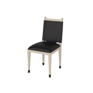 Buy graphite-leather Burdock Dining Chair by Arteriors