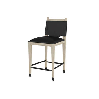 Buy ebony-leather Burdock Counter Stool by Arteriors
