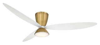 Buy legacy-brass-finish-with-flat-white-blades 3-Blades Hourglass Hugger Ceiling Fan with Light by Minka Aire