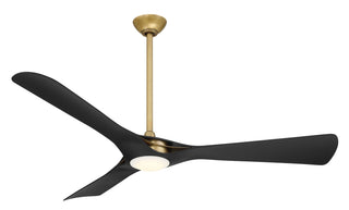 Buy legacy-brass-finish-with-coal-black-blades Bridge Ceiling Fan with Light by Minka Aire