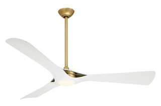 Buy legacy-brass-finish-with-flat-white-blades 3-Blades Bridge Ceiling Fan with Light by Minka Aire