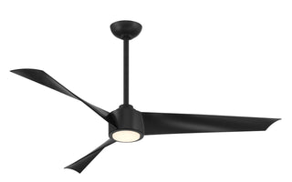 Buy coal-black-finish-with-coal-black-blades Pike Ceiling Fan with Light by Minka Aire