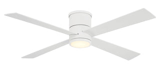 Buy flat-white-finish-with-flat-white-blades Falco Hugger Ceiling Fan with Light by Minka Aire