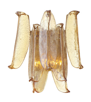 Buy legacy-brass-with-amber-crackled-glass-glass Regent Outdoor (Damp) Sconce by Metropolitan