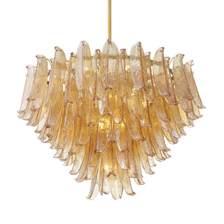 Buy legacy-brass-with-amber-crackled-glass-glass-and-clear-textured-shade Regent Outdoor (Damp) Chandelier by Metropolitan