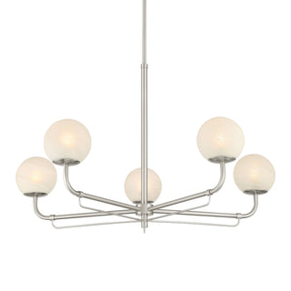 Buy brushed-nickel-with-etched-alabaster-glass-glass-and-white-shade Whitehall Outdoor (Damp) Chandelier by Minka-Lavery