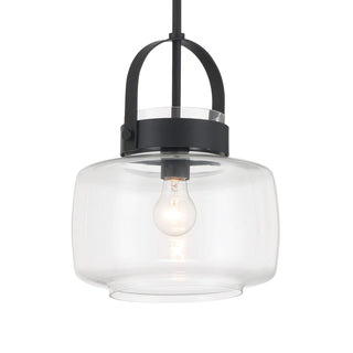 Buy dark-matte-black-with-clear-glass-glass-and-clear-shade WickGlow Outdoor (Damp) Pendant by Minka-Lavery