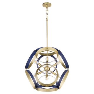 Buy blue-w-aged-brass Domain Outdoor (Damp) Pendant by Quorum
