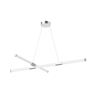 Buy brushed-nickel-with-frosted-acrylic-diffuser-glass-and-white-shade Akari Chandelier by Kuzco Lighting