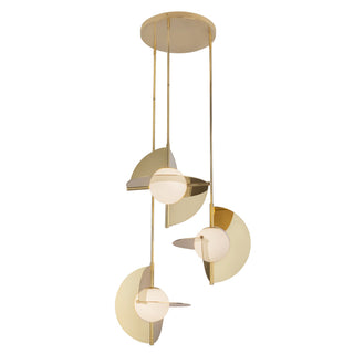 Buy metallic-brass-opal-glass Scorpio Chandelier by Kuzco Lighting