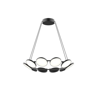Buy black-with-acrylic-light-guide-glass-and-white-shade Novel Chandelier by Kuzco Lighting