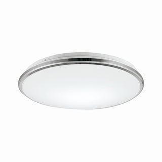 Buy chrome-with-frosted-acrylic-diffuser-glass-and-white-shade Brook Flush Mount Ceiling Light by Kuzco Lighting