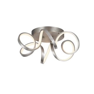 Buy antique-silver-with-frosted-acrylic-diffuser-glass-and-white-shade Synergy Flush Mount Ceiling Light by Kuzco Lighting