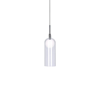Buy chrome-with-opal-glass-glass-and-white-shade Stylo Pendant by Kuzco Lighting